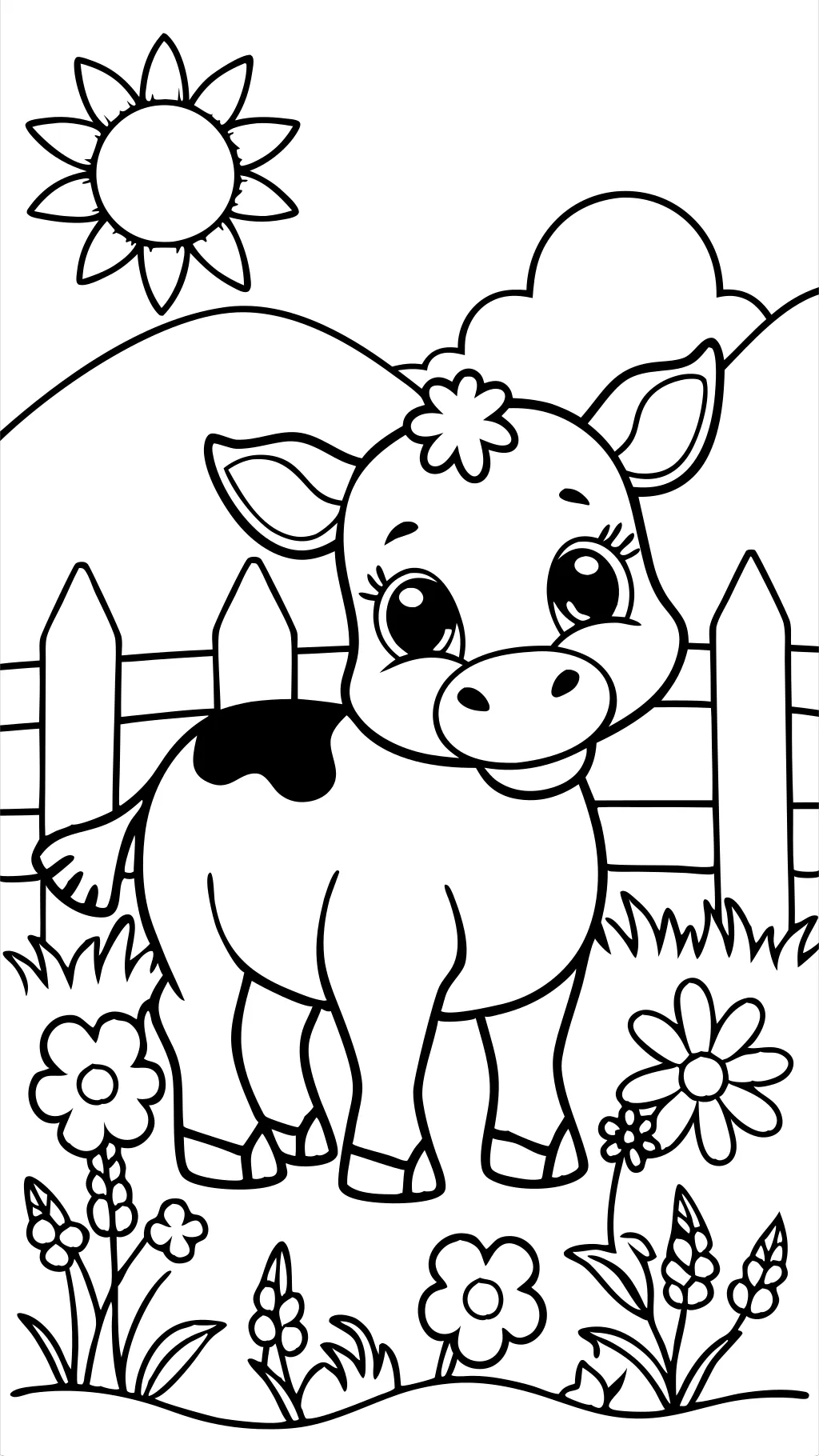 coloriages de vache bébé